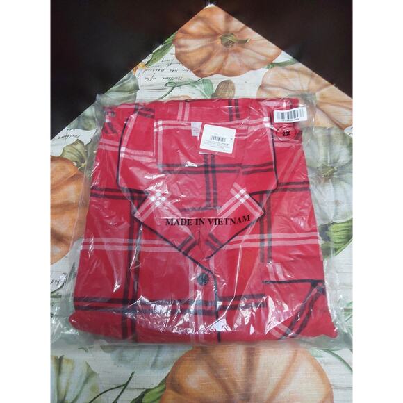 Ladies 2XL Pj's Pajamas by Wondershops Red Plaid Shirt & Pants New Lounge wear - Picture 6 of 7